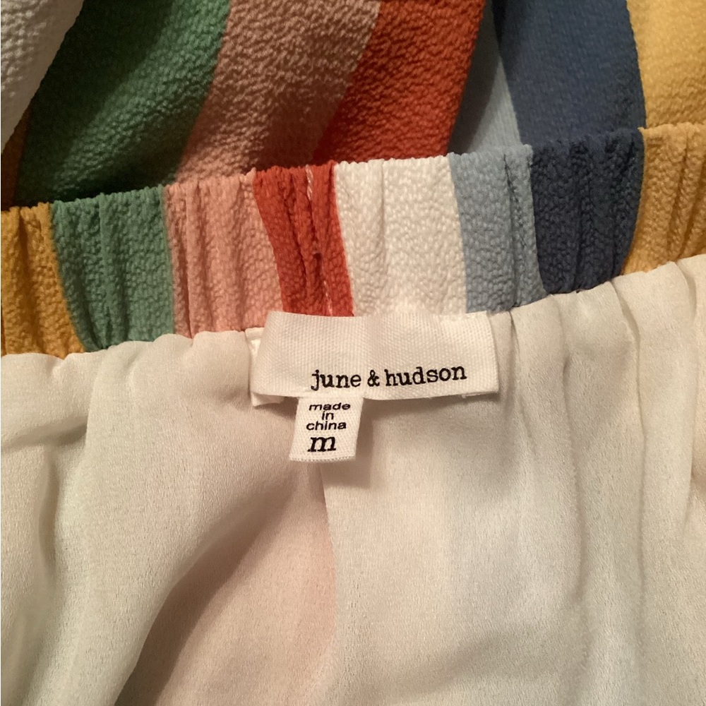 June & Hudson Size M Multi Color Muted Rainbow St… - image 2